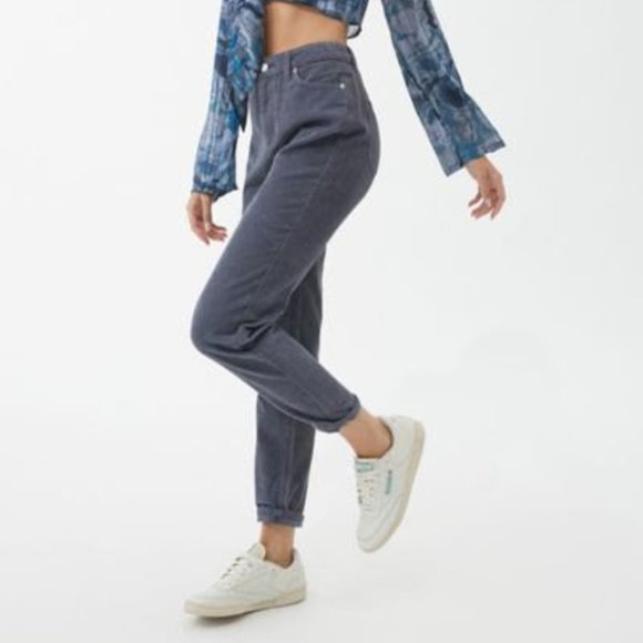 Urban Outfitters BDG Navy Corduroy High-Waisted Mom Pants - M (EUC) - Picture 1 of 7